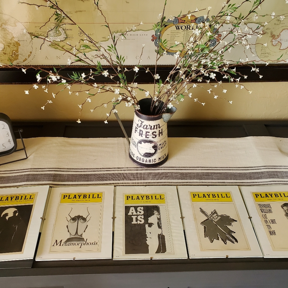 LOT of 5 Theater PLAYBILL covers,variety, framed glass,10" x 8",see description